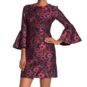 GROOVY FLORAL BELL SLEEVE DRESS